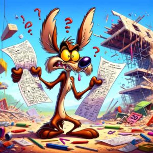 Coyote hors de lui avec ses feuilles de salaires